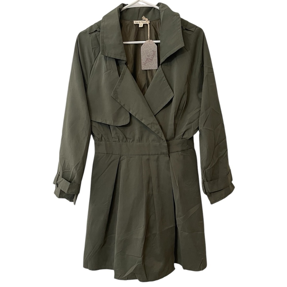 Hem & Thread Olive Green Jacket Utility Dress Medium - Picture 7 of 7